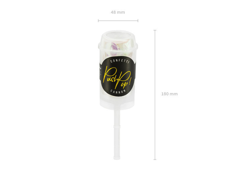 Konfetti Push Pop, vaaleanpunainen, 15 mm, 1 kpl hinta ja tiedot | Juhlakoristeet | hobbyhall.fi