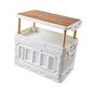 Camping Box Taitettava Pinottava Suuri Tilavuus 3-kerroksinen puinen kansi muovinen säilytysastia 95L beige hinta ja tiedot | Makuupussit | hobbyhall.fi