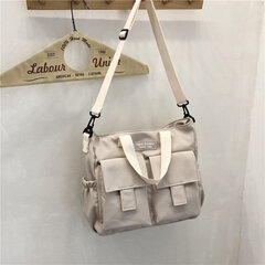 Beige-Harajuku Nuorten Miesten Olkalaukku Suuri Tilavuus Käsilaukut Crossbody Laukut naisille Messenger Bag Opiskelijatytöt Koululaukut Bolsas hinta ja tiedot | Tietokonelaukut | hobbyhall.fi