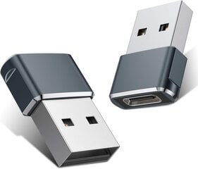 USB-USB C -sovitin iPhone 16 -laturille 2Pack, USBC-naaras-uros OTG Type C -muunnin Apple Watch Ultra iWatch 7 8 9 10, iPhone 15 14 13 Plus Pro Max, AirPods, iPad, auto, Samsung S24 hinta ja tiedot | Adapterit | hobbyhall.fi