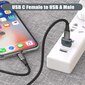 USB-USB C -sovitin iPhone 16 -laturille 2Pack, USBC-naaras-uros OTG Type C -muunnin Apple Watch Ultra iWatch 7 8 9 10, iPhone 15 14 13 Plus Pro Max, AirPods, iPad, auto, Samsung S24 hinta ja tiedot | Adapterit | hobbyhall.fi