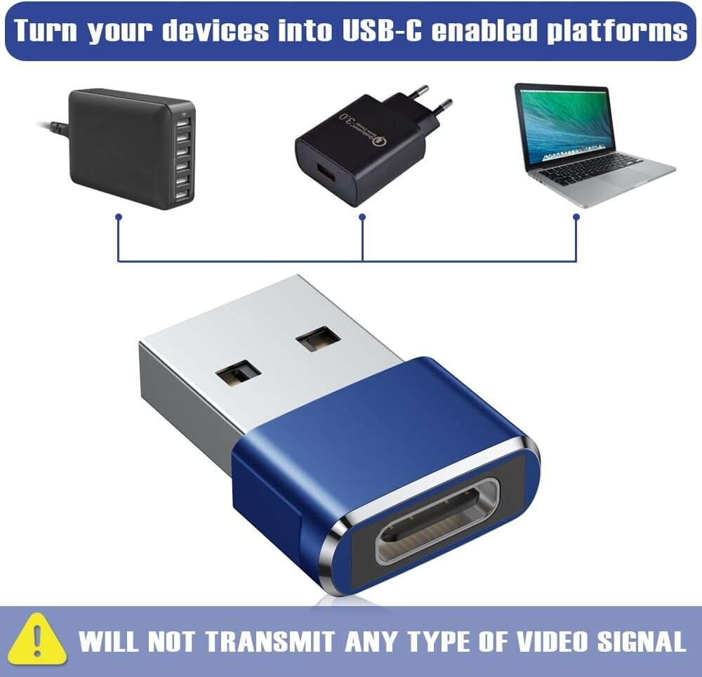 USB-USB C -sovitin 2 pakkaus, tyypin C naaras-uroslaturimuunnin Apple Watch Ultra iWatch 7 8 SE: lle, iPhone 15 14 13 12 Plus Pro Maxille, AirPods, iPad Air 4 5 mini 6, Samsung Galaxy S21 S22 hinta ja tiedot | Adapterit | hobbyhall.fi