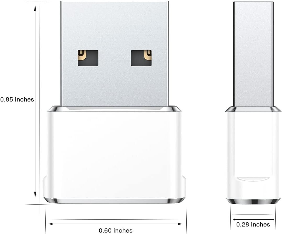 USB-USB C -sovitin 2 pakkaus, tyyppi C naaras-uroskaapelimuunnin Apple Watch Ultra iWatch Series 7 8, iPhone 15 14 13 12 Pro Max mini, AirPods, iPad 9 Air 4 5, Samsung Galaxy S23 S21 S22 hinta ja tiedot | Adapterit | hobbyhall.fi