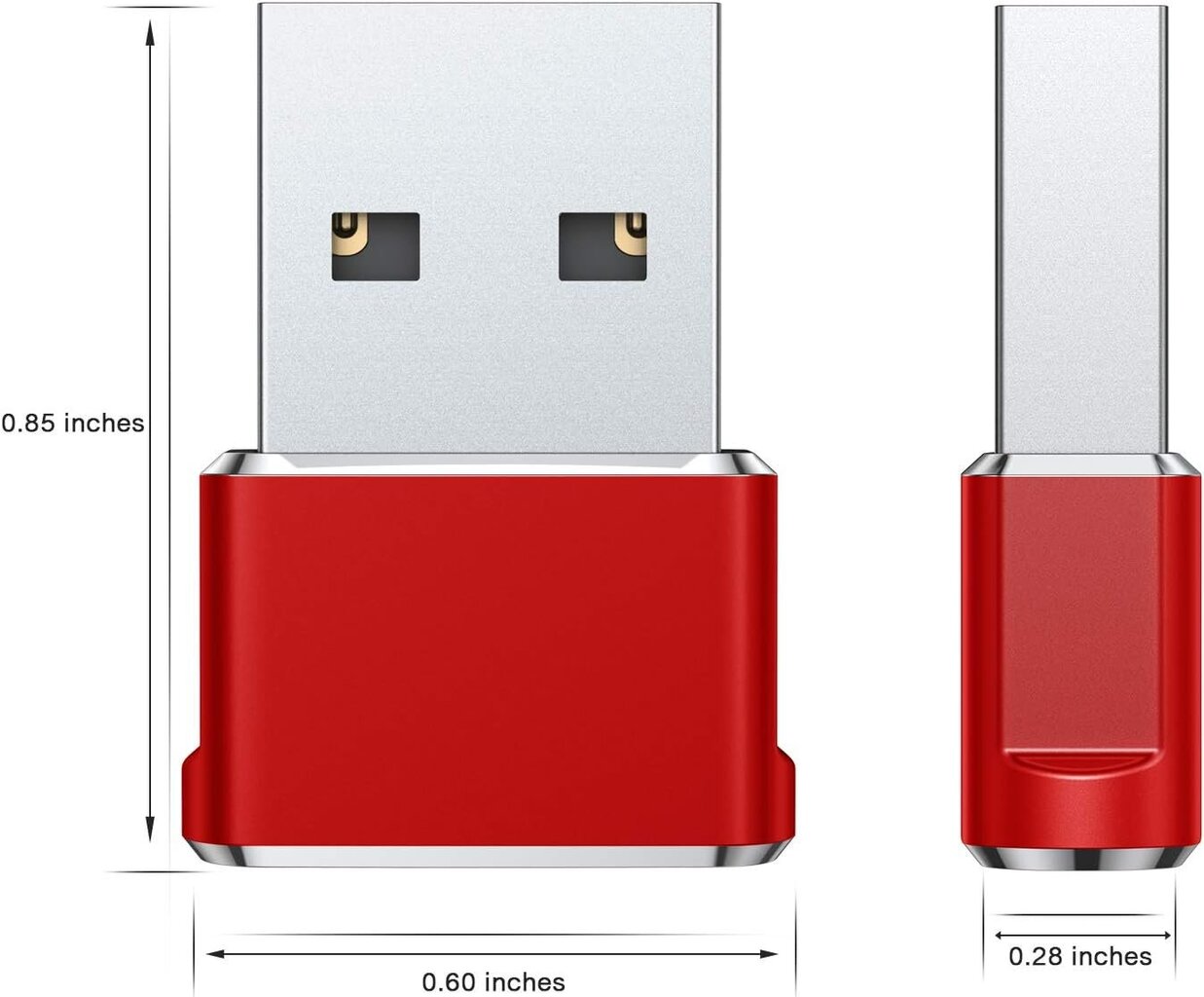 USB-USB C -sovitin 2 pakkausta, USB C naaras-uroslaturi tyyppi C muunnin Apple Watch Ultra iWatch 7 8 SE, 14 13 12 11 Plus Pro Max mini, AirPods, iPad Air, Samsung Galaxy S23 S22 hinta ja tiedot | Adapterit | hobbyhall.fi