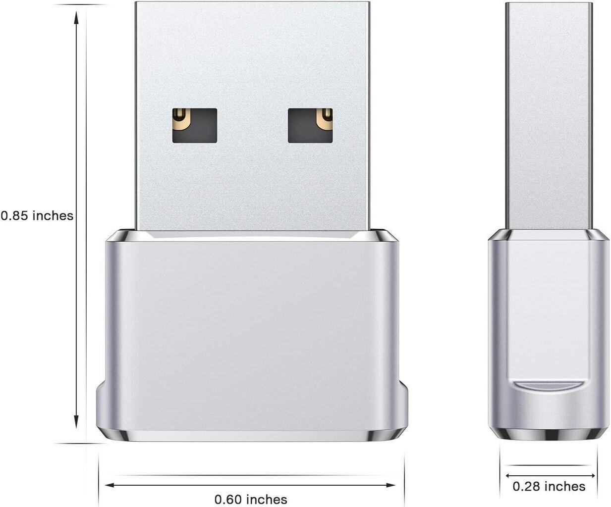 USB-USB C -sovitin 2 pakkaus, tyyppi C naaras-uros-OTG-muunnin Apple Watch Ultra iWatch 7 8 SE: lle, iPhone 16 15 14 13 12 11 Plus Pro Max, AirPods, iPad Air 4 5 mini 6, Galaxy S24 S23 S22 hinta ja tiedot | Adapterit | hobbyhall.fi