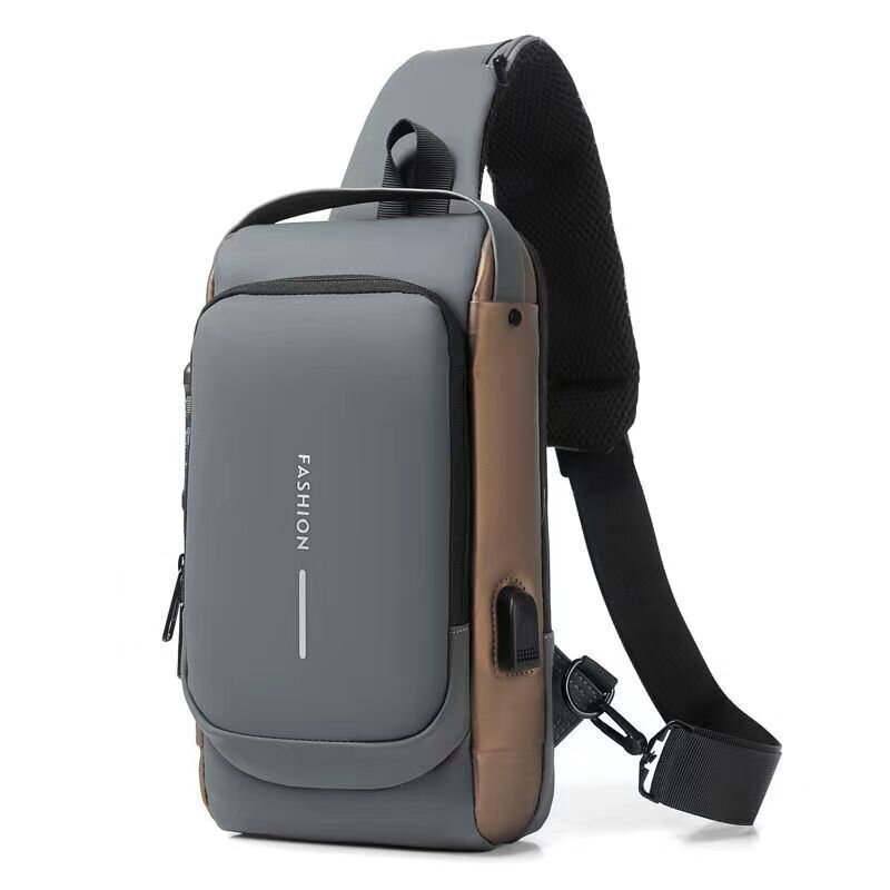 B-harmaa 16 x 9,5 x 33 cm - Miesten vedenpitävä USB Oxford Crossbody -laukku varkaudenesto olkahihna monitoimi lyhytmatkaviestintäreppu miehille hinta ja tiedot | Tietokonelaukut | hobbyhall.fi