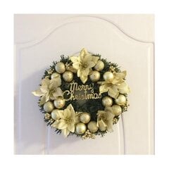 Koristeellinen jouluseppele etuovessa riippuva jouluseppele Golden Wreath Hotel Mall -kodinsisustus (30cm) hinta ja tiedot | Joulukuuset ja kranssit | hobbyhall.fi