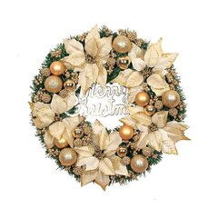 Koristeellinen jouluseppele etuovessa riippuva jouluseppele Golden Wreath Hotel Mall -kodinsisustus (30cm) hinta ja tiedot | Joulukuuset ja kranssit | hobbyhall.fi