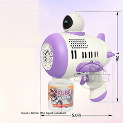 ET0626-violetti-Astronaut Automa Bubble Machine for Kids Bubble Gun Raketinheitin Kupla Puhallin Lasten Saippuakuplakone Kesä Ulkolelut Kuplapuhaltimet hinta ja tiedot | Hiekkalelut ja rantalelut | hobbyhall.fi