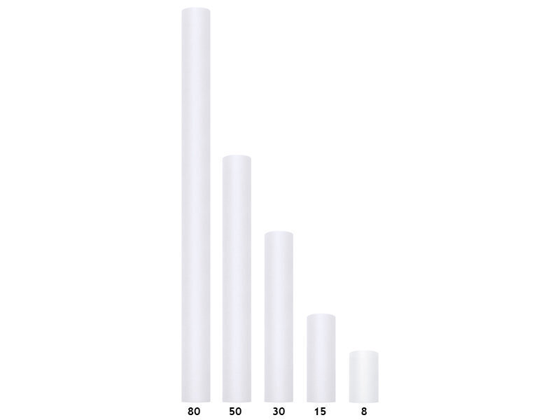 Sileä tyllirulla, valkoinen, 0,15x9 m, 1 laatikko / 90 kpl (1 kpl / 9 m) hinta ja tiedot | Juhlakoristeet | hobbyhall.fi