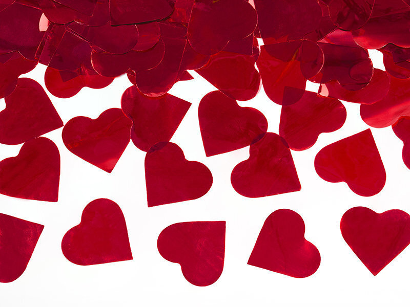 Konfettikanuuna Hearts, punainen, 80 cm, 1 laatikko/36 kpl hinta ja tiedot | Juhlakoristeet | hobbyhall.fi