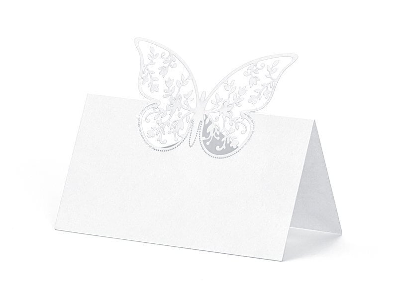 Käyntikortti Butterfly 9x7,3 cm (1 laatikko / 50 pakkausta) (1 pakkaus / 10 kpl) hinta ja tiedot | Juhlakoristeet | hobbyhall.fi