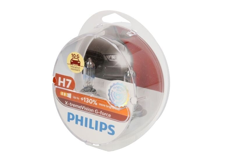 Polttimot Philips H7 12V / 55W + 130% X-treme Vision G-Force (2 kpl) hinta ja tiedot | Polttimot | hobbyhall.fi