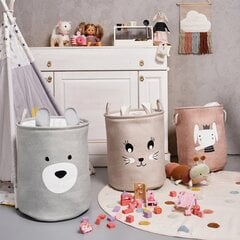 Sipo Premium lelukori Bear XB03, 40x40x50 cm, harmaa hinta ja tiedot | Säilytyslaatikot ja -korit | hobbyhall.fi