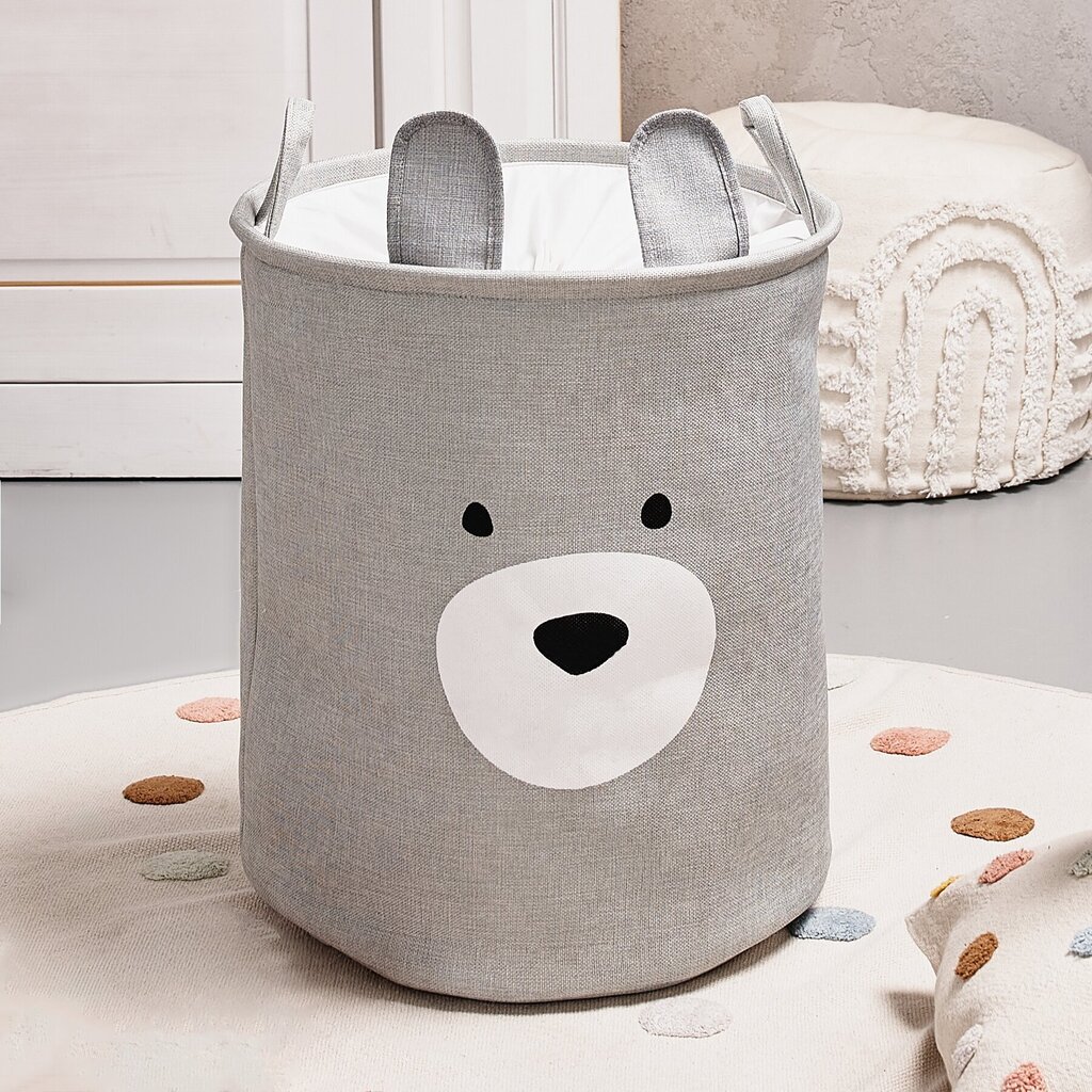 Sipo Premium lelukori Bear XB03, 40x40x50 cm, harmaa hinta ja tiedot | Säilytyslaatikot ja -korit | hobbyhall.fi