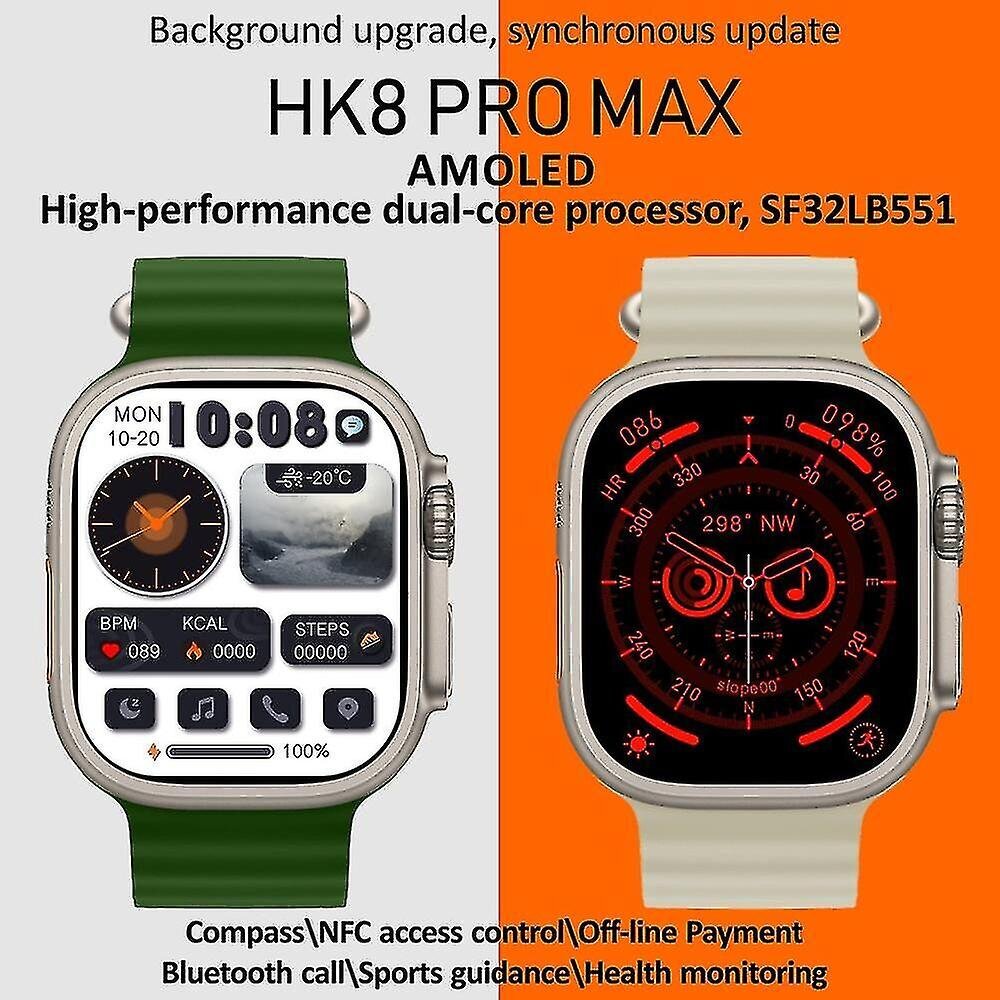 Hk8 Pro Max Ultra Smart Watch Uomo 49mm Amoled Screen Bussola Nfc Smart Watch hinta ja tiedot | Älykellot | hobbyhall.fi