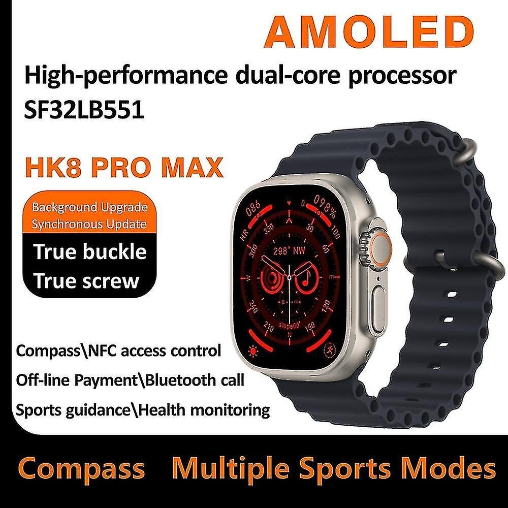 Hk8 Pro Max Ultra Smart Watch Uomo 49mm Amoled Screen Bussola Nfc Smart Watch hinta ja tiedot | Älykellot | hobbyhall.fi