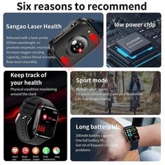 2023 Uusi Blood Sugar Smart Watch Miesten Sangao Laser Treat Health Syke Verenpaine Urheiluälykello Naisten Glukometrikello hinta ja tiedot | Älykellot | hobbyhall.fi