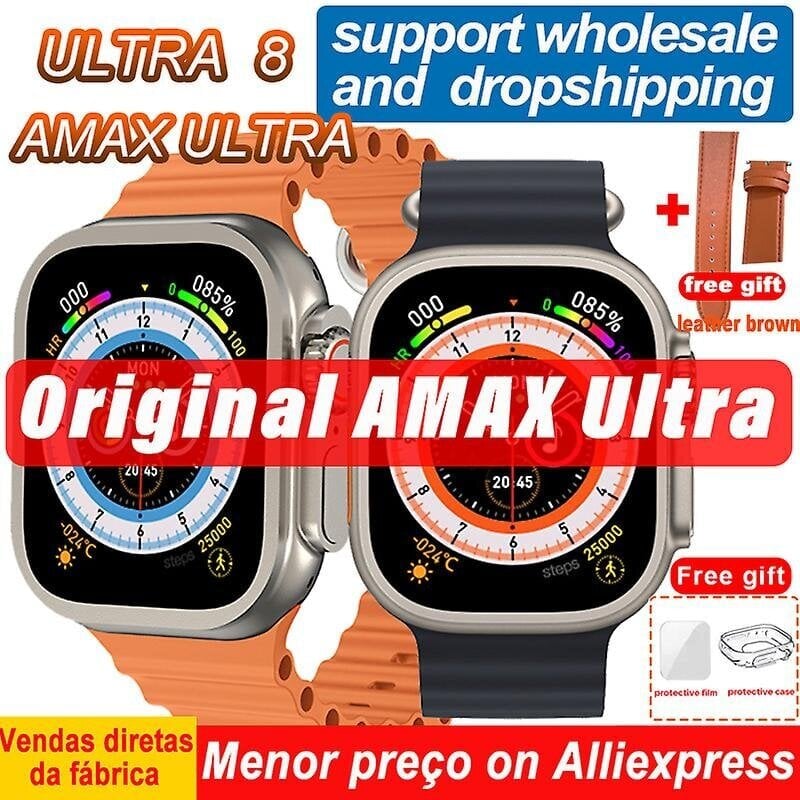 Amax Ultra 2023 Series 8 Smart Watch 2,05 tuuman 49 mm Nfc Bluetooth Call Sport Rannekoru Langaton lataus Naisten Miesten Älykello hinta ja tiedot | Älykellot | hobbyhall.fi