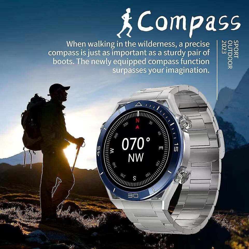 2023 Uusi Nfc Ecg+ppg Bluetooth Call Älykello Gps Tracker Motion Rannekoru Fitness Huawei Kelloille Ultimate Smart Watch Men hinta ja tiedot | Älykellot | hobbyhall.fi