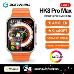 Zorwing Hk8 Pro Max Gen2 Älykello Ultra Men Amoled Compass Nfc Älykello Verenpaine Fitness Watch Android Ios 2023 hinta ja tiedot | Älykellot | hobbyhall.fi