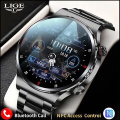 Lige Nfc Bluetooth Call Smart Watch Miesten 2023 Urheiluranneke Ecg+ppg Vedenpitävä Kellotaulu Miesten Älykello Ios Androidille hinta ja tiedot | Älykellot | hobbyhall.fi