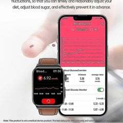 E500 Verensokerin Älykello EKG Monitori Miesten Naisten Terveys Lämpötila Ei-invasiivinen Verensokeri Älykello Ip68 Vedenpitävä hinta ja tiedot | Älykellot | hobbyhall.fi
