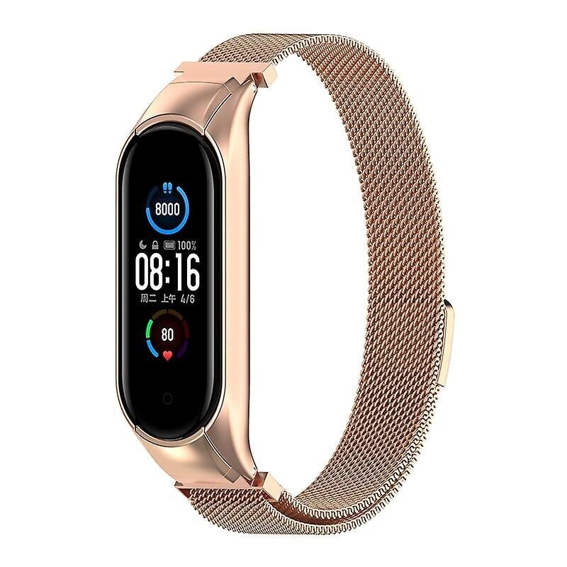 Ruostumattomasta teräksestä valmistettu älykellon hihnan vaihto Milanese ranneke Xiaomi Mi Band 5/6 Goldille hinta ja tiedot | Älykellot | hobbyhall.fi