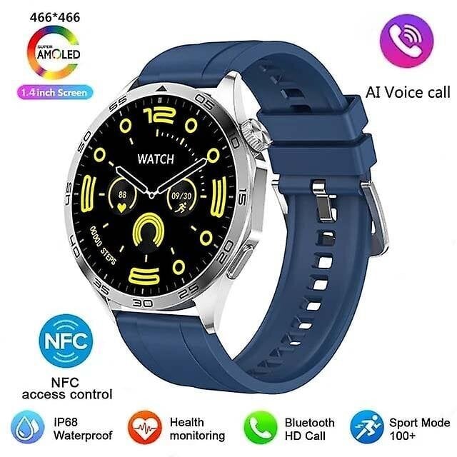 2024 Uutta HD GT4 Pro Smart Watch -kellolle aikuisten NFC GPS Tracker 466*466 HD-näyttö Syke Bluetooth Call SmartWatch hinta ja tiedot | Älykellot | hobbyhall.fi