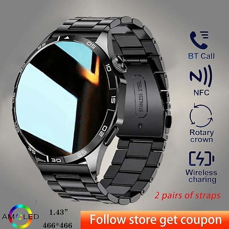 2024 Uutta HD GT4 Pro Smart Watch -kellolle aikuisten NFC GPS Tracker 466*466 HD-näyttö Syke Bluetooth Call SmartWatch hinta ja tiedot | Älykellot | hobbyhall.fi