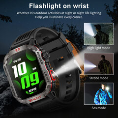 Misirun Smart Watch Miesten Led Taskulamppu Kompassi Korkeus Ilmanpaine 100+ Urheilutila Fitness Tracker Outdoor Military Smart Watch_Green hinta ja tiedot | Älykellot | hobbyhall.fi