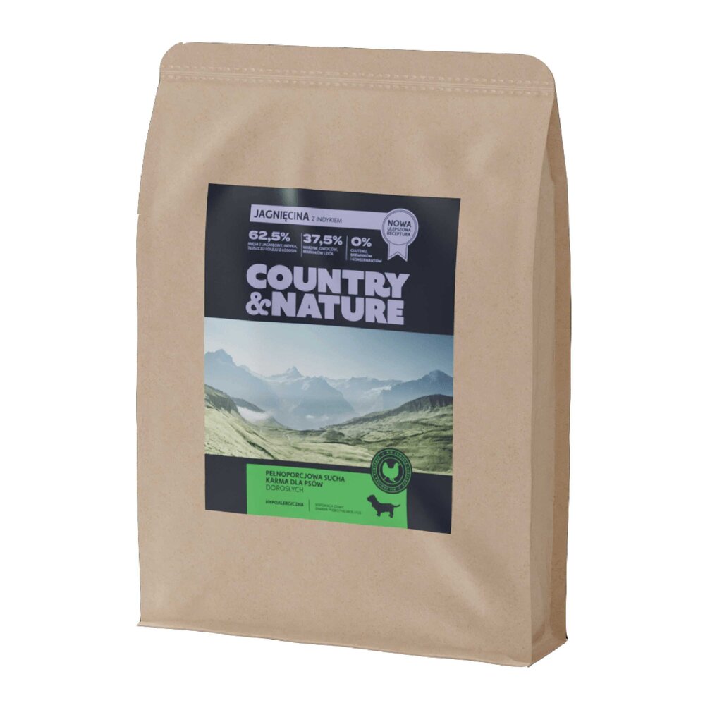 Country&Nature koiranruoka, karitsan ja kalkkunan kanssa, 2 kg hinta ja tiedot | Koiran kuivaruoka | hobbyhall.fi