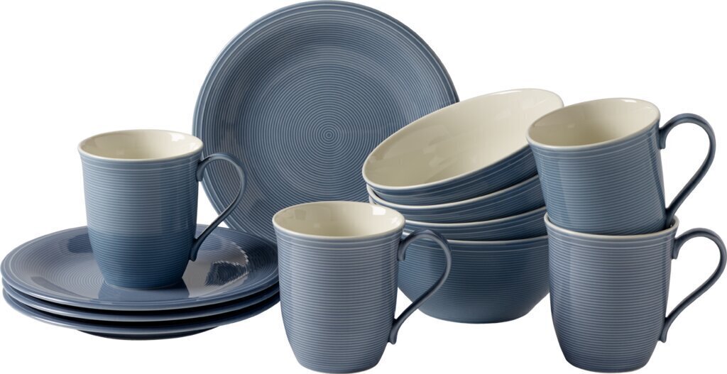 Like by Villeroy & Boch -aamiaissetti Color Loop Horizon, 12 osaa hinta ja tiedot | Lasit, mukit ja kannut | hobbyhall.fi