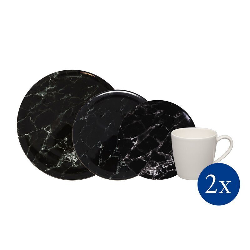 Villeroy & Boch Like astiastosetti Marmory musta 8-os. hinta ja tiedot | Astiat | hobbyhall.fi