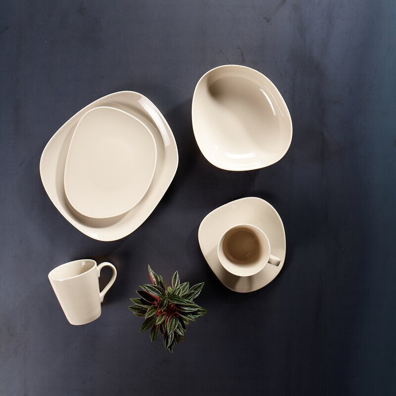 Like by Villeroy & Boch Astiastosetti Organic Valkoinen 12-os. hinta ja tiedot | Astiat | hobbyhall.fi