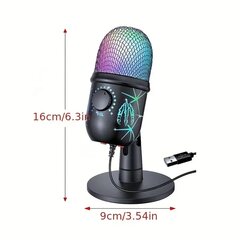 RGB-kondensaattorimikrofoni, kohinanvaimennus, soveltuu tietokonekopiointiin, suoralähetykseen, peleihin hinta ja tiedot | Mikrofonit | hobbyhall.fi