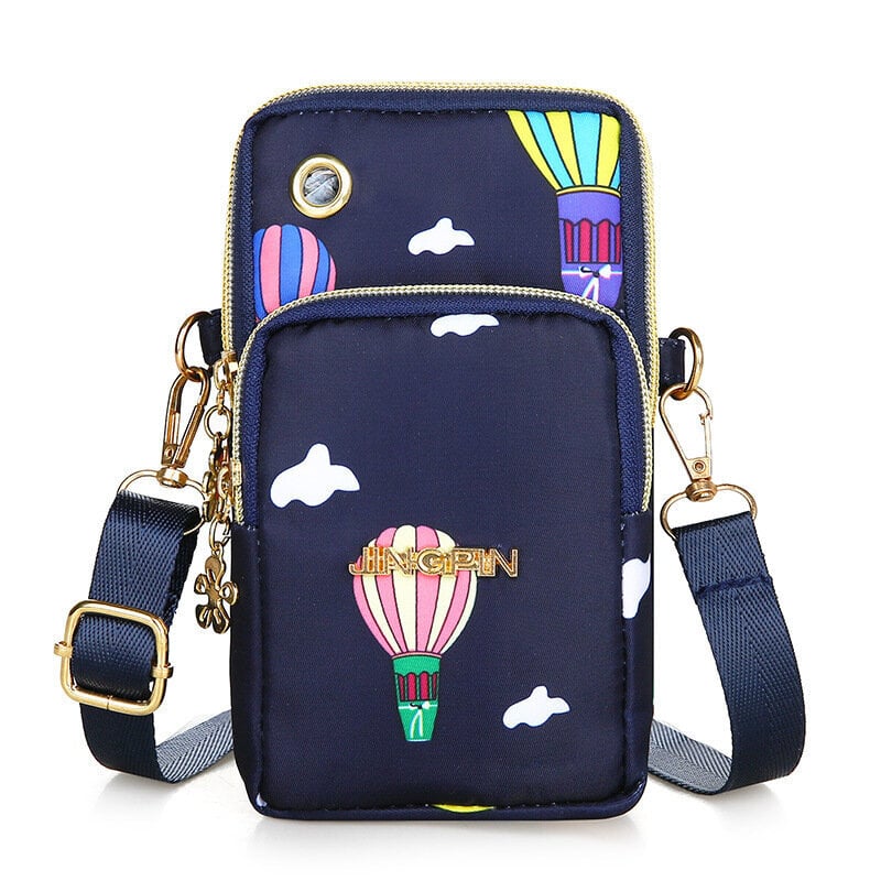 Balloon Blue-Fashion Naisten Olkalaukku Ilmapallo Matkapuhelimen Crossbody Laukut Naisten Kännykkäpussi Kuulokeliittimellä 3-kerroksinen lompakko hinta ja tiedot | Tietokonelaukut | hobbyhall.fi