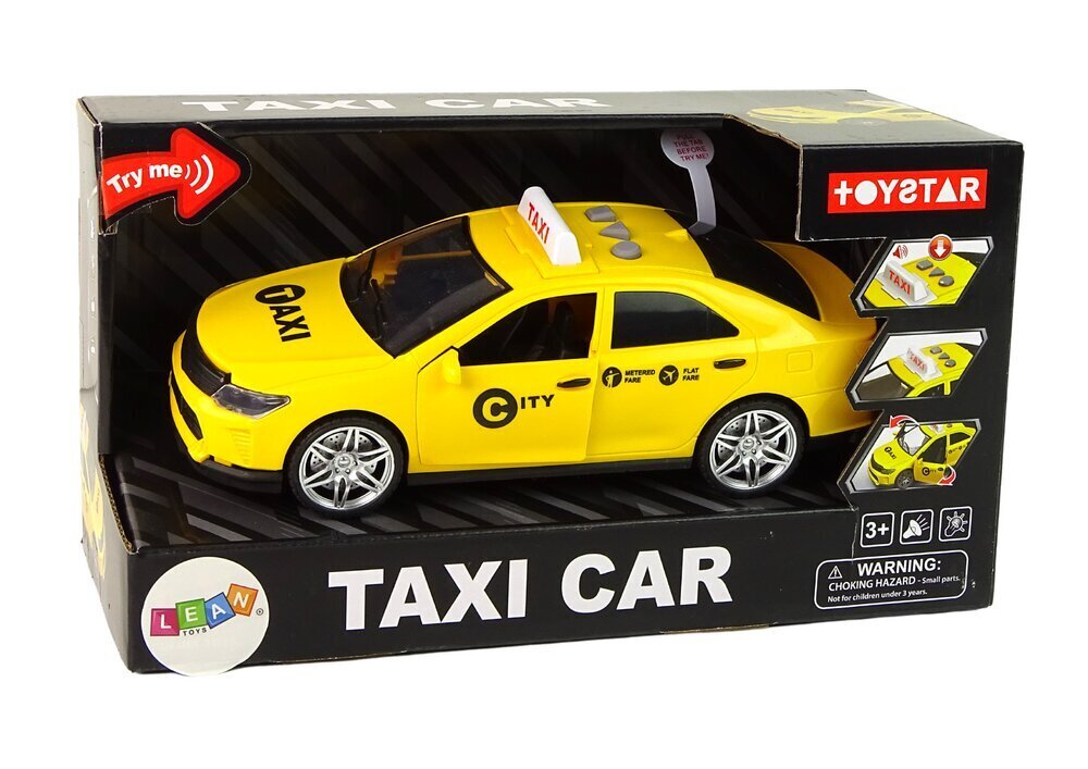 Taksi auto Lean Toys, keltainen hinta ja tiedot | Poikien lelut | hobbyhall.fi