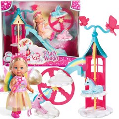 Evi Love Fairy World pieni sarja satujen nukkejen värikäs ponilinna liukumäellä ja tarvikkeilla hinta ja tiedot | Tyttöjen lelut | hobbyhall.fi