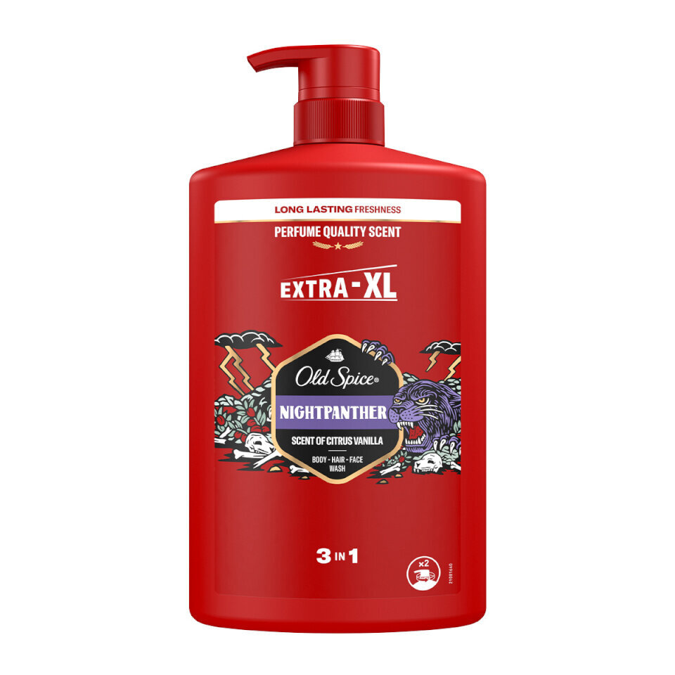 Suihkugeeli Old Spice Night Panther miehille, 1000 ml hinta ja tiedot | Suihkusaippuat ja suihkugeelit | hobbyhall.fi