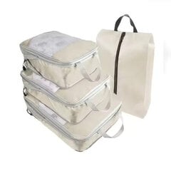 Compression Packing Cubes, 4 kpl, Beige hinta ja tiedot | Matkalaukut ja matkakassit | hobbyhall.fi