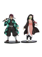 2 kpl Demon Slayer PVC Action Figures Tanjirou Nezuko Anime Kimetsu no Yaiba Figurine Model Toy hinta ja tiedot | Pienoismallit | hobbyhall.fi