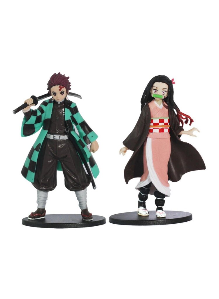 2 kpl Demon Slayer PVC Action Figures Tanjirou Nezuko Anime Kimetsu no Yaiba Figurine Model Toy hinta ja tiedot | Pienoismallit | hobbyhall.fi