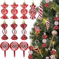 6 kpl Christmas Candy Cane Riipukset Punainen Lollipop Xmas Tree Ball Riippuva koriste Kodin Koristeille Uudenvuoden 2024 Navidad Lahjat hinta ja tiedot | Joulukoristeet | hobbyhall.fi