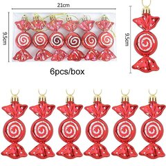 6 kpl Christmas Red Candy Crutch Lollipop Xmas Tree riippuvat riipus koristeet 2024 uudenvuoden lahja Joulun kodin koristelu 2023 hinta ja tiedot | Joulukoristeet | hobbyhall.fi