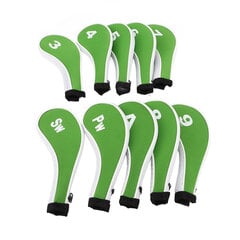 10 kpl Golf Iron Head Cover setti vetoketjulla Golfmailan päänsuojuksilla Sopii useimpiin mailoihin Suojaavat golfpään päälliset vihreä valkoinen hinta ja tiedot | Golf | hobbyhall.fi