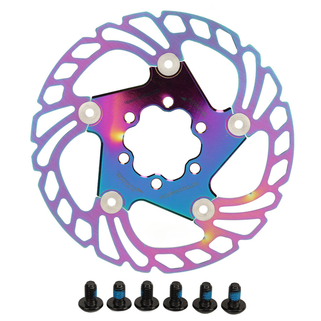 Pyörän korkeakovuus kelluva roottori värikäs 6 naula maastopyörä ruostumaton teräs levyjarru roottori 140mm hinta ja tiedot | Muut polkupyörän varaosat | hobbyhall.fi