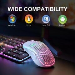 2.4G langaton pelihiiri RGB-valaistus lataushiiri säädettävällä DPI-ergonomisella hunajakennolla työpöydän kannettavalle tietokoneelle hinta ja tiedot | Hiiret | hobbyhall.fi