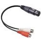 3-nastainen XLR-naaras-2RCA-naaras-audioadapterikaapeli hinta ja tiedot | Kaapelit ja adapterit | hobbyhall.fi