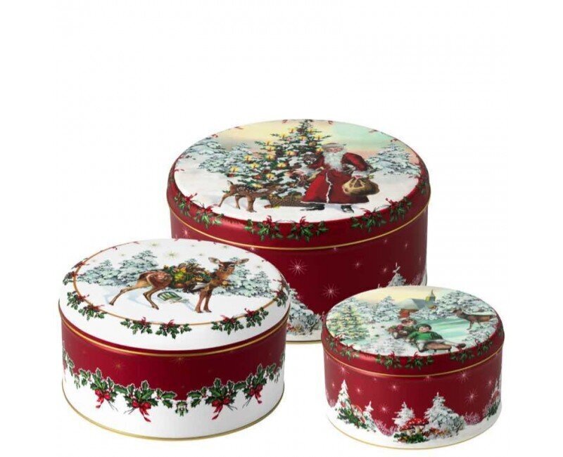 Villeroy&Boch Keksirasiasetti 3kpl Winter Collage Accessoires hinta ja tiedot | Elintarvikkeiden säilytysastiat | hobbyhall.fi